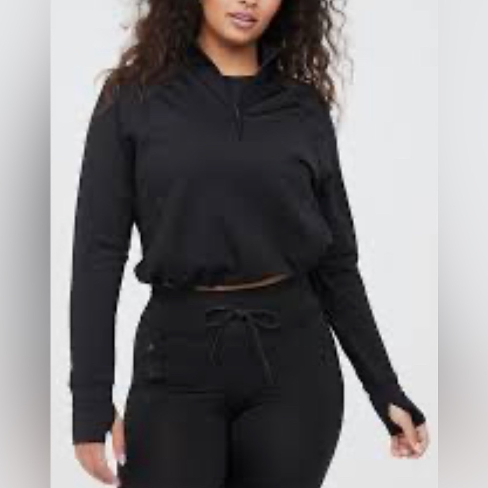 OFFLINE By Aerie Warmup Quarter Zip, Black, sz S
